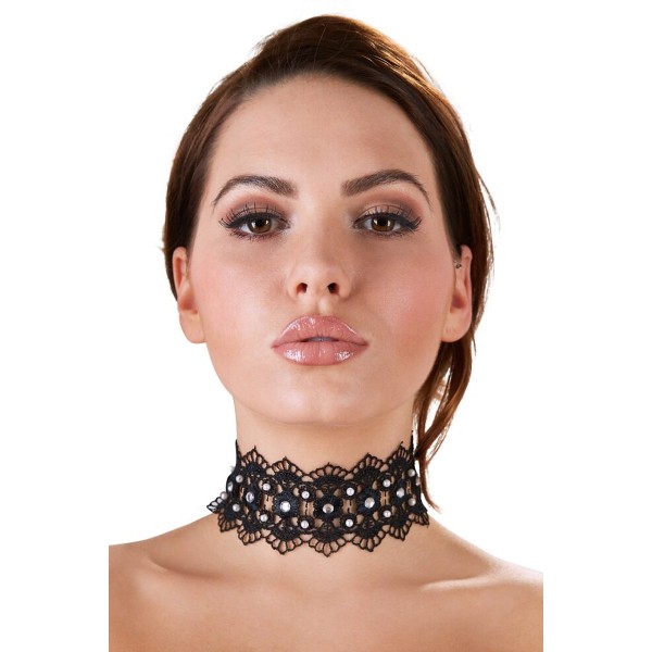 Collier brodé avec strass - Cotelli Accessoires
